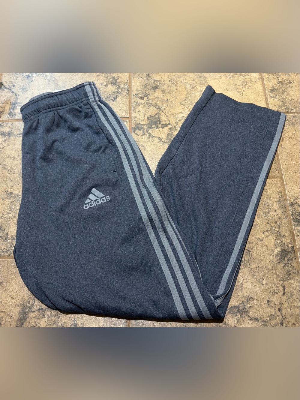 adidas Gray Track Joggers with Gray Stripes, women’s size M
